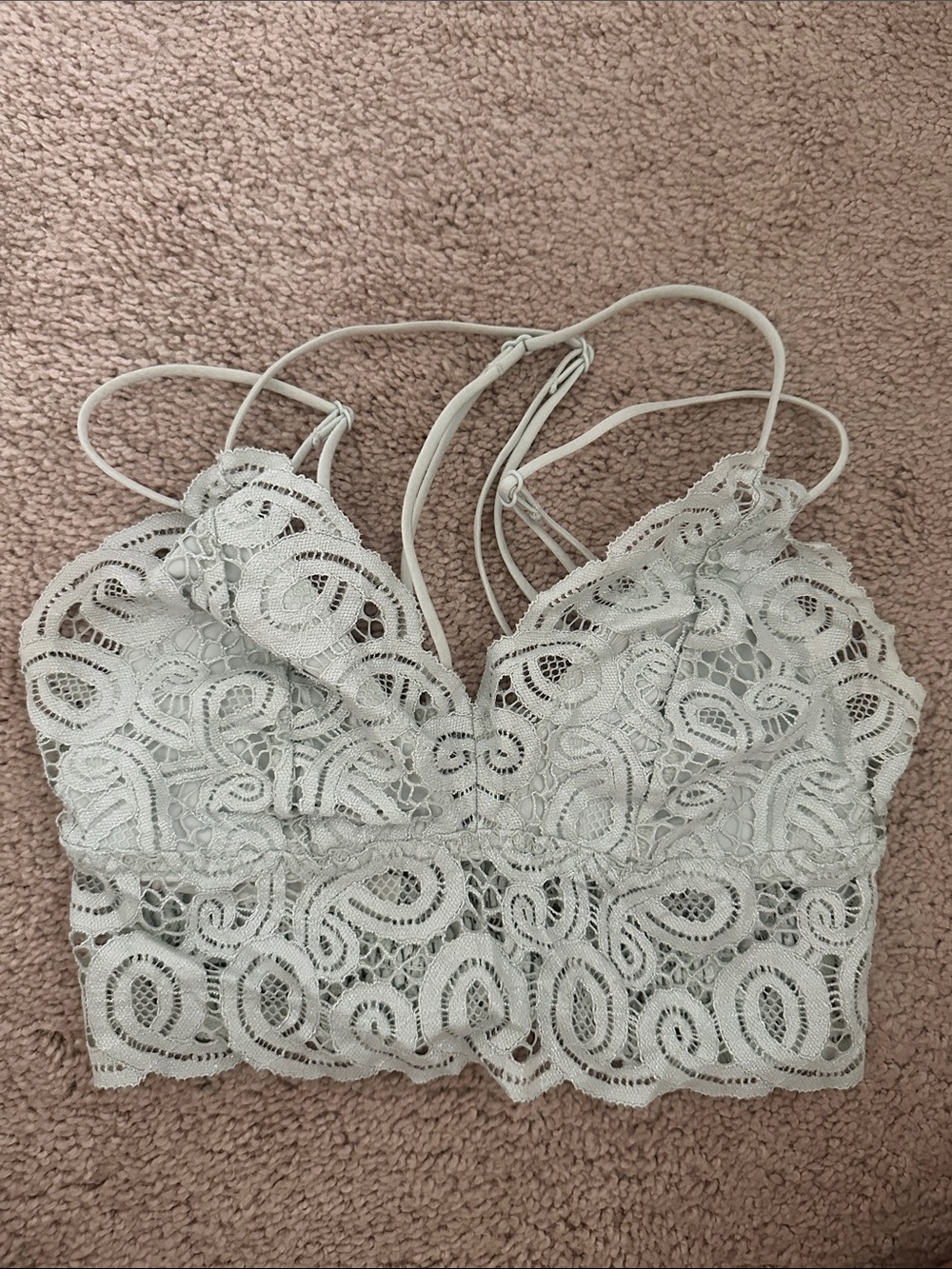 Lace Bralette Crop Top - Light Green